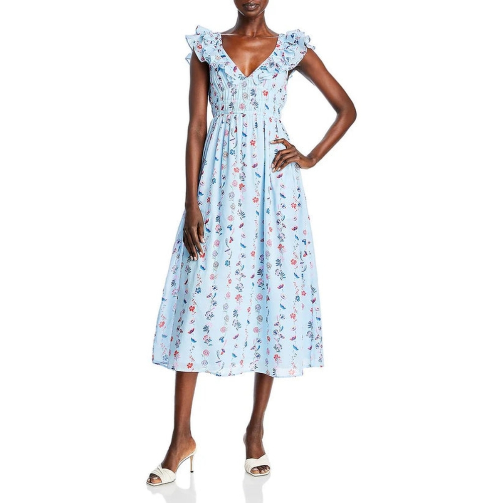 Banjanan Ruffled Cotton Midi Dress NWT Sz XL